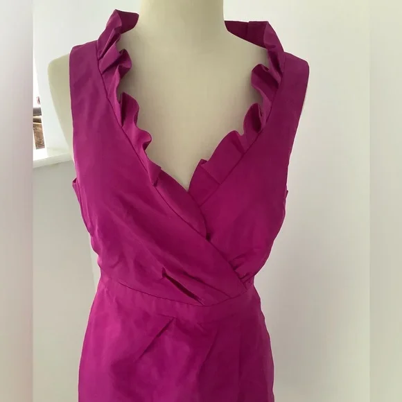 New Vintage J crew silk dress 6 8 10 dahlia wedding guest bridesmaid - Picture 4 of 9